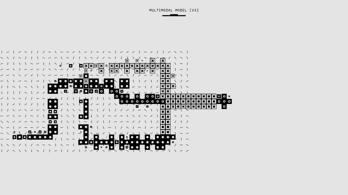 Abstract multimodal AI attention-map visualisation